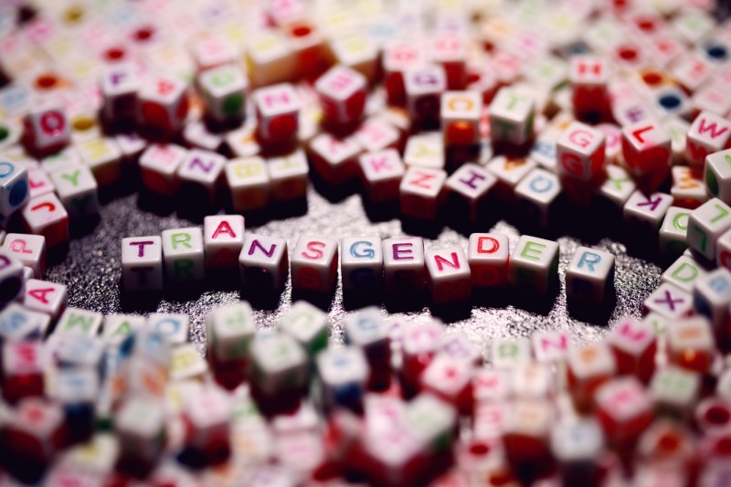 Buchstabenwürfel mit der Aufschrift "Transgender"